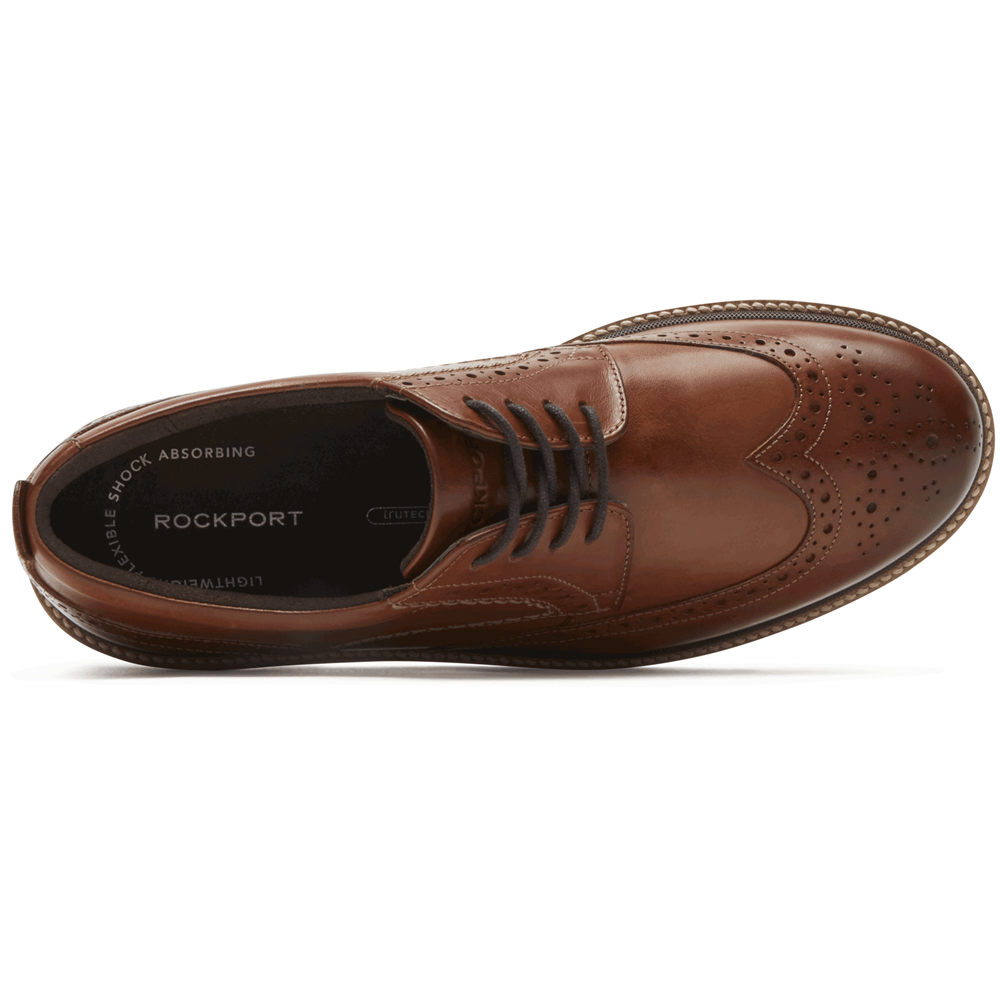 Sapatos Sociais Rockport Homem Marrom - Marshall Wingtip - 18703PACU